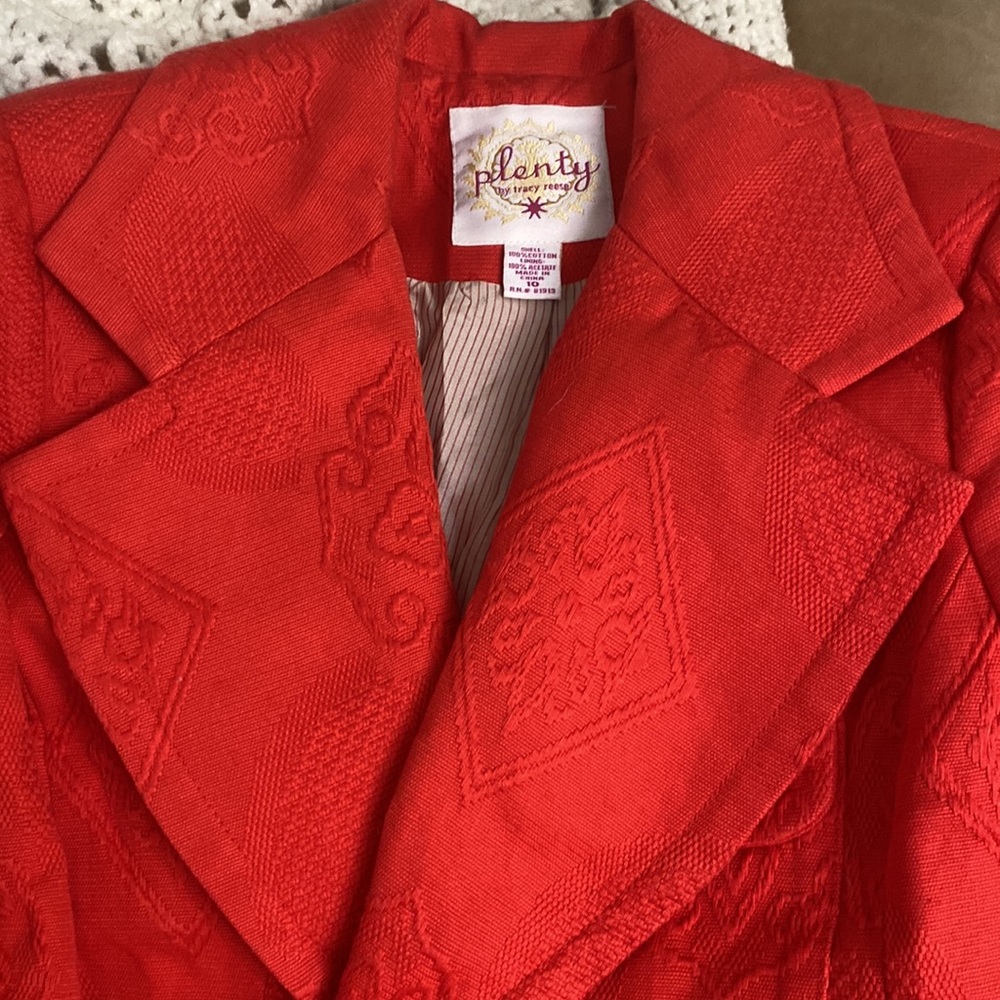 Tracy reese redheavy cotton blazer